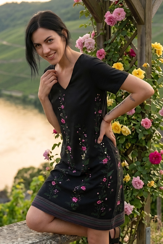 Webkleid Sommertraum Blütenranke