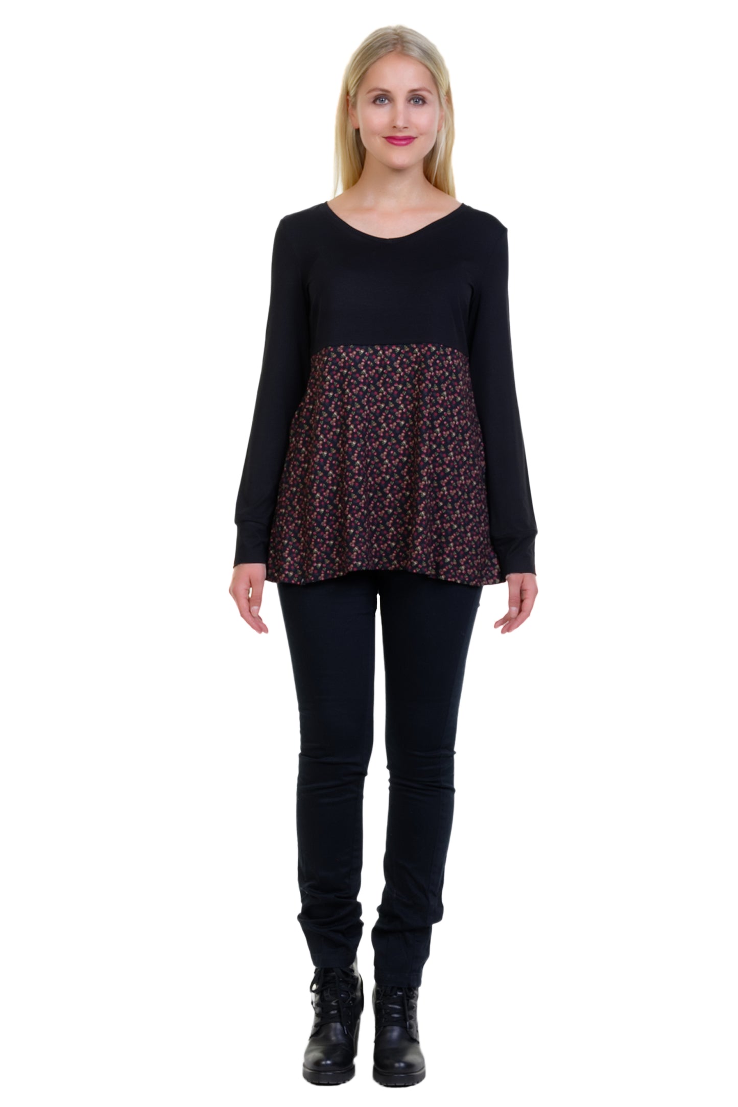 A Longsleeve rote Blümchen