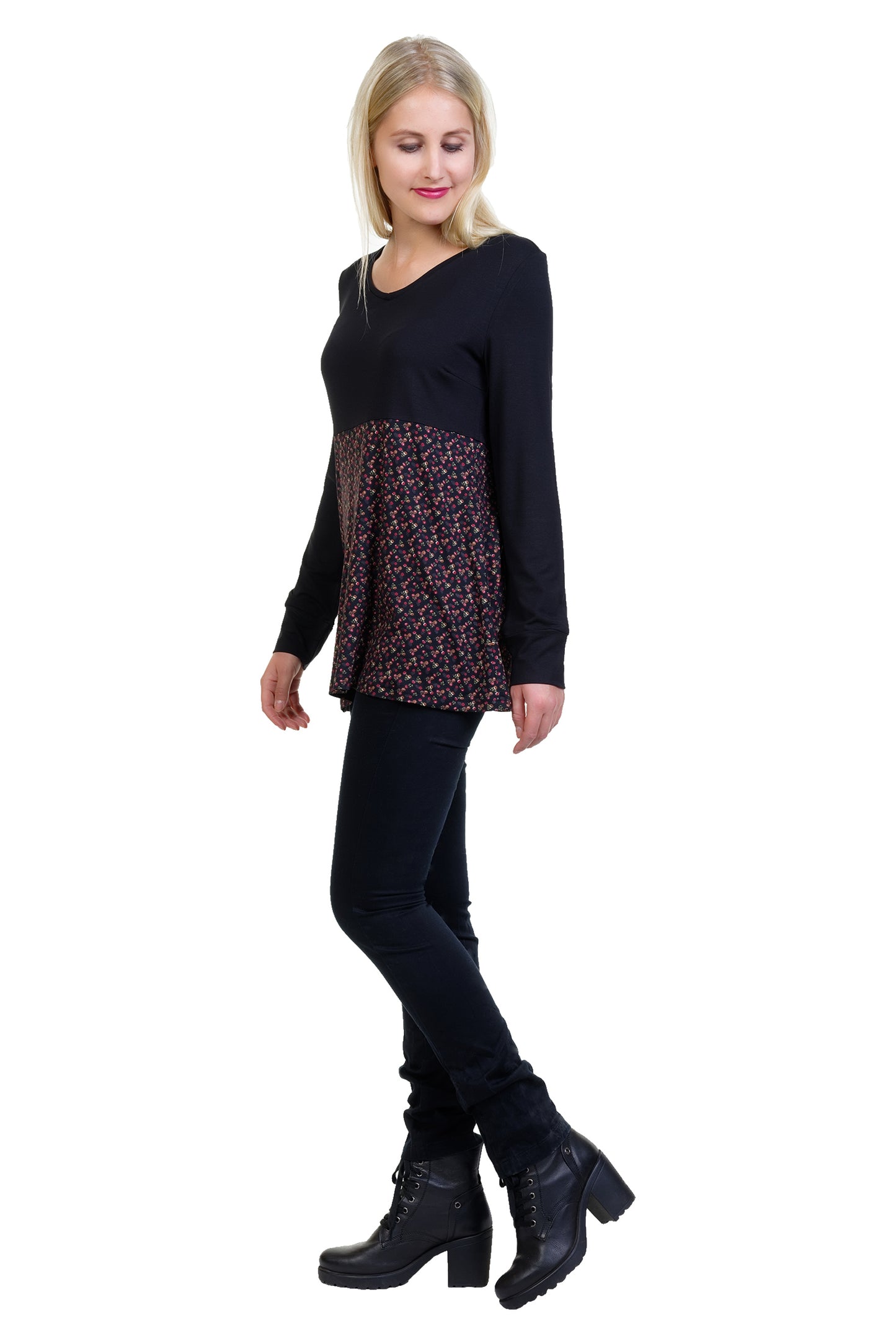 A Longsleeve rote Blümchen
