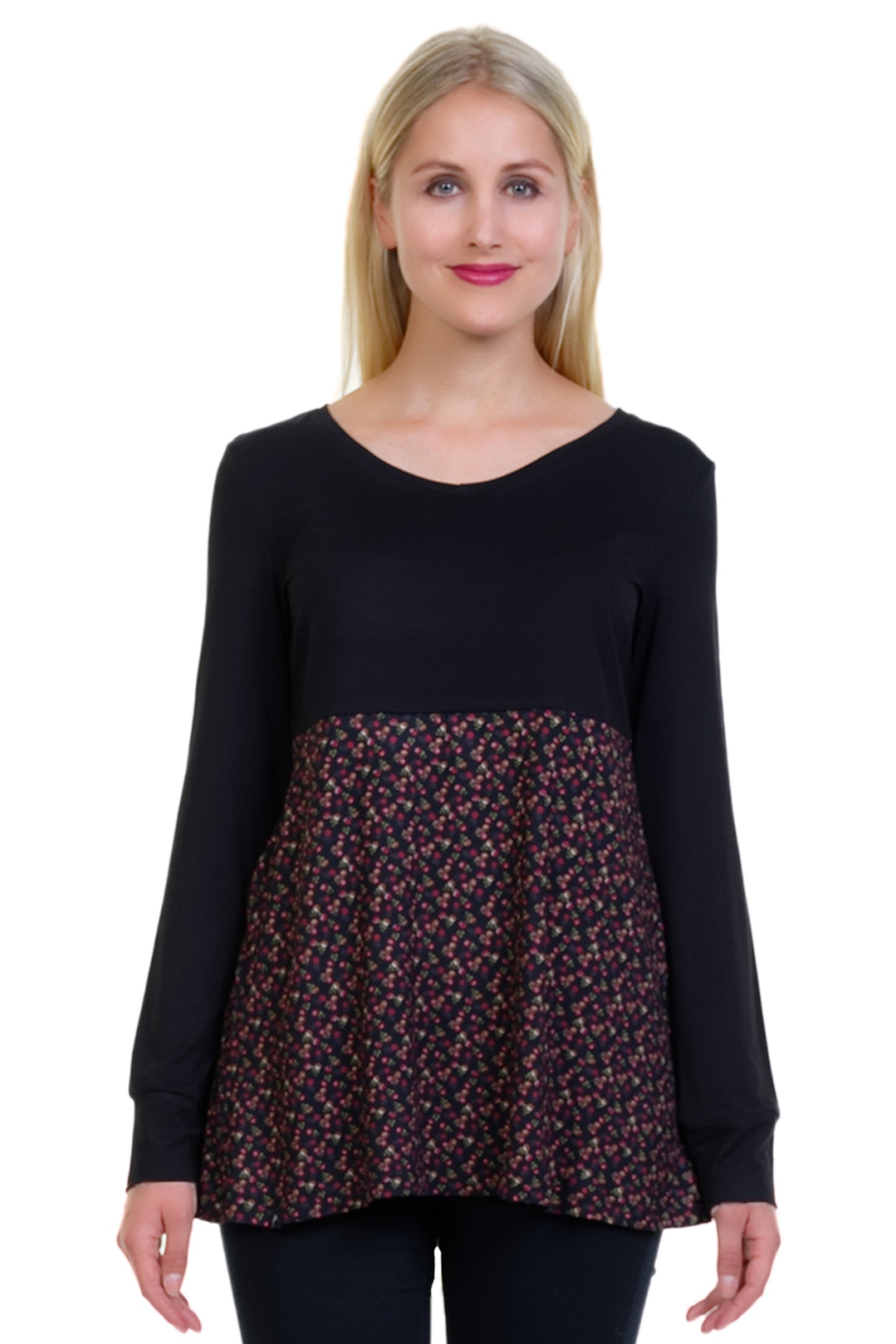 A Longsleeve rote Blümchen
