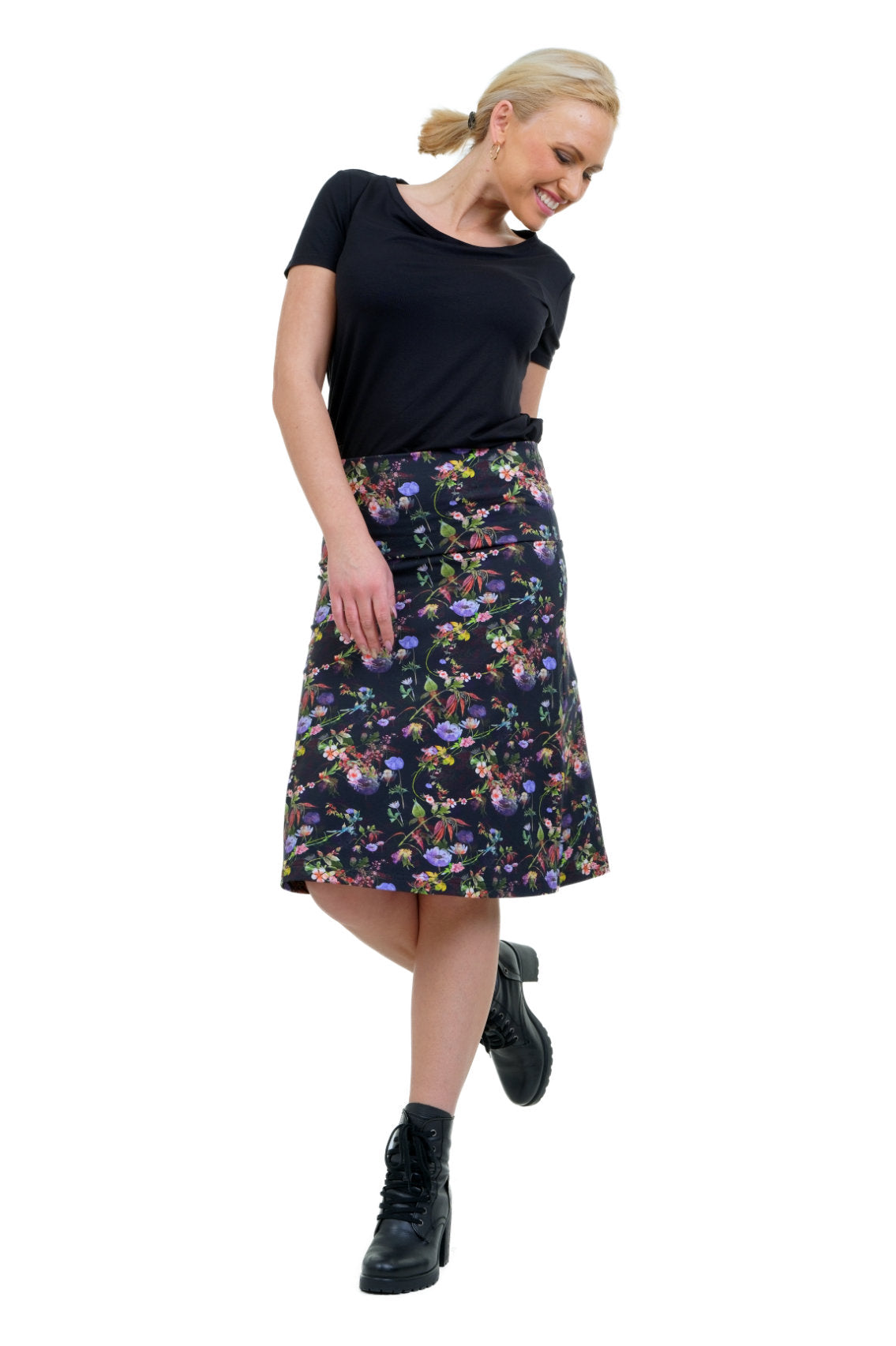 Elfen Rock lang lila Mohn
