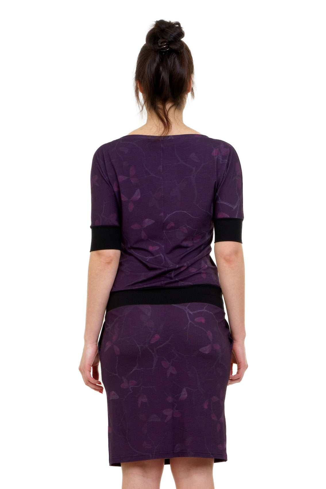 Fledermaus Kleid Blattwerk violett