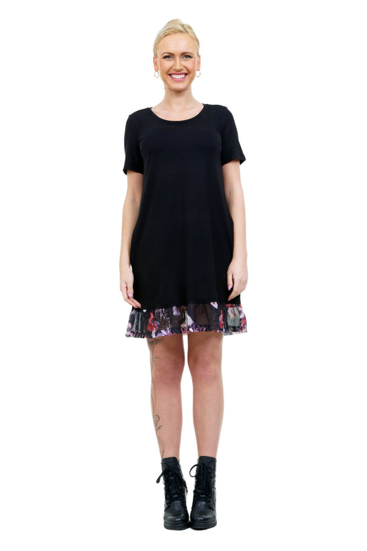 SALE Größe S Florali Kleid schwarz blütenhauch