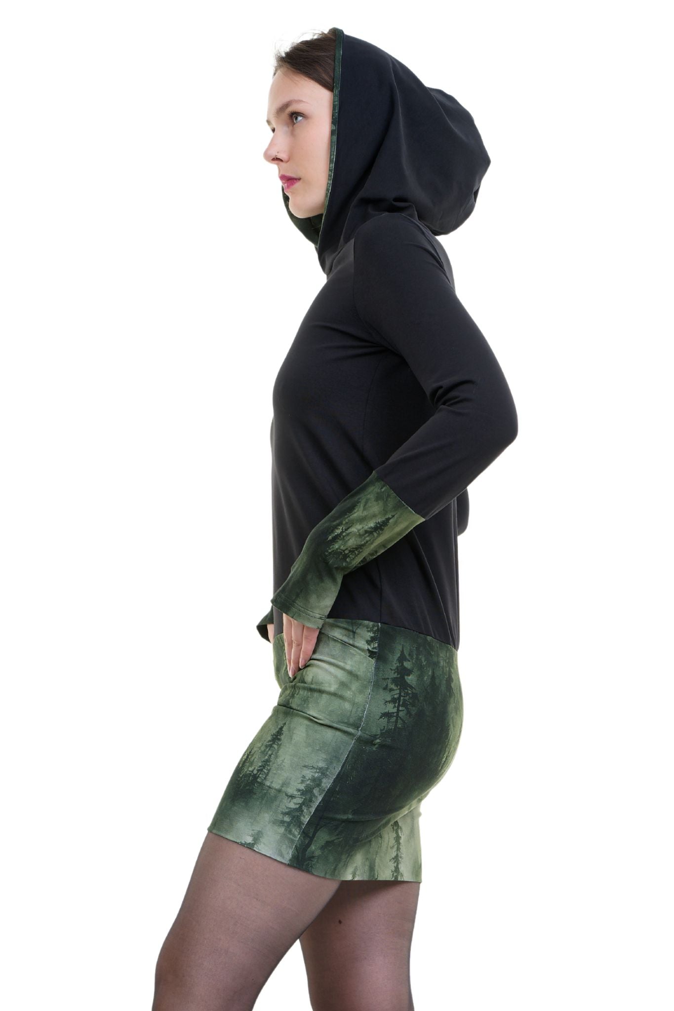 Hoodiekeid Winterzauber schwarz nebelwald
