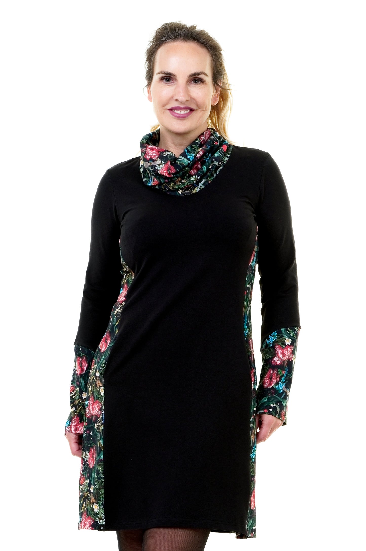 Herbstkönigin Kleid schwarz Dunkelbunt