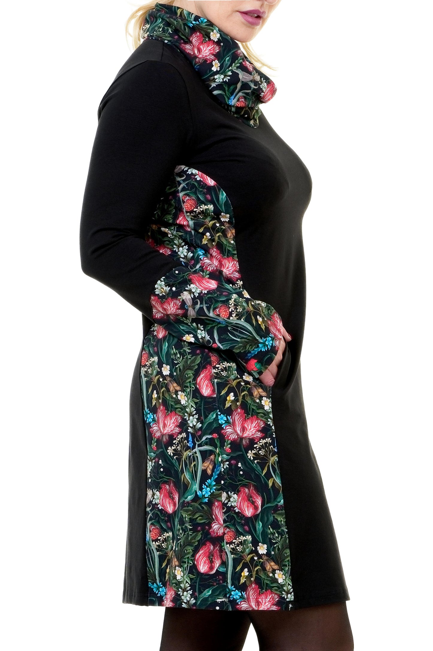 Herbstkönigin Kleid schwarz Dunkelbunt