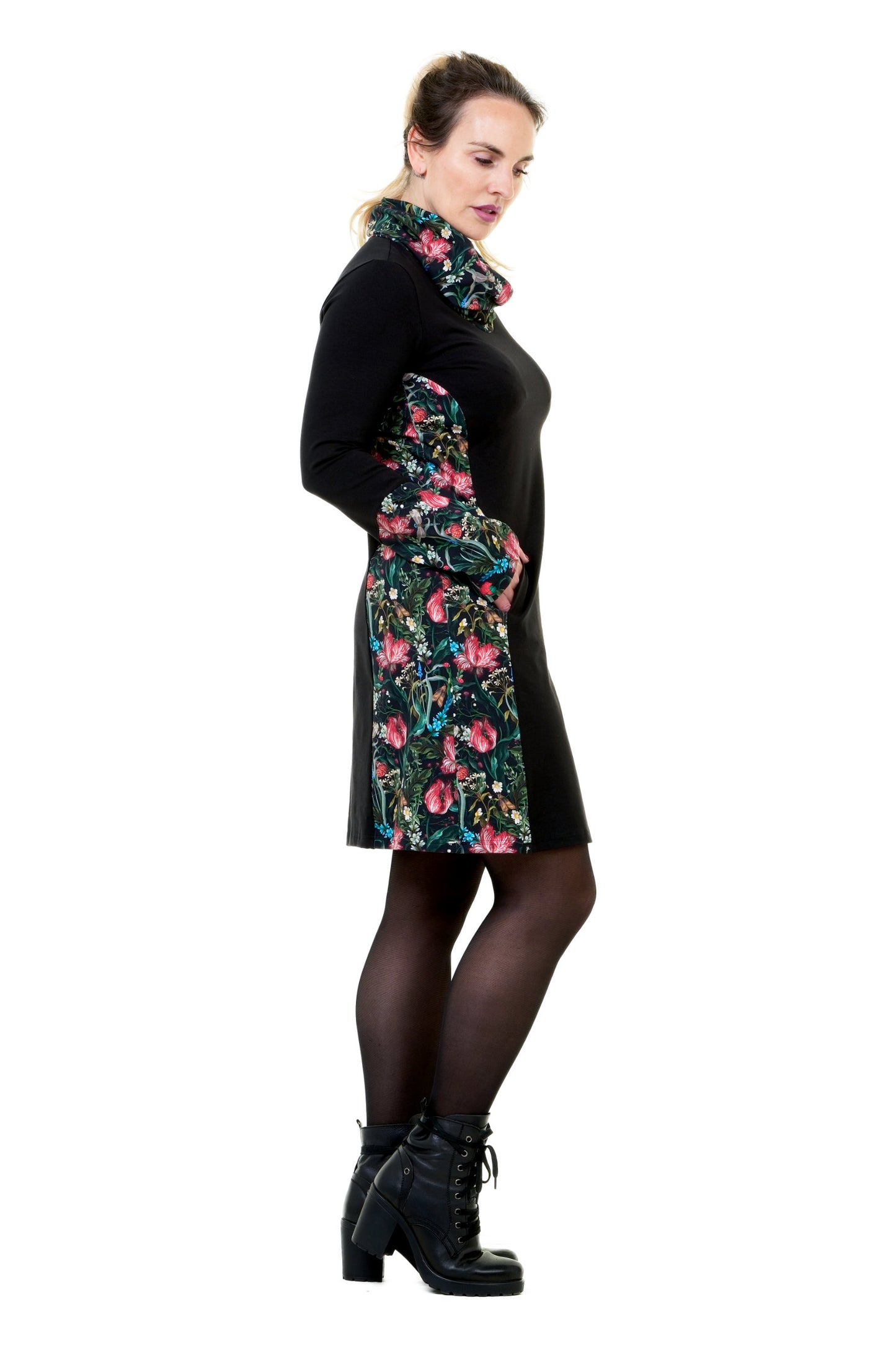 Herbstkönigin Kleid schwarz Dunkelbunt