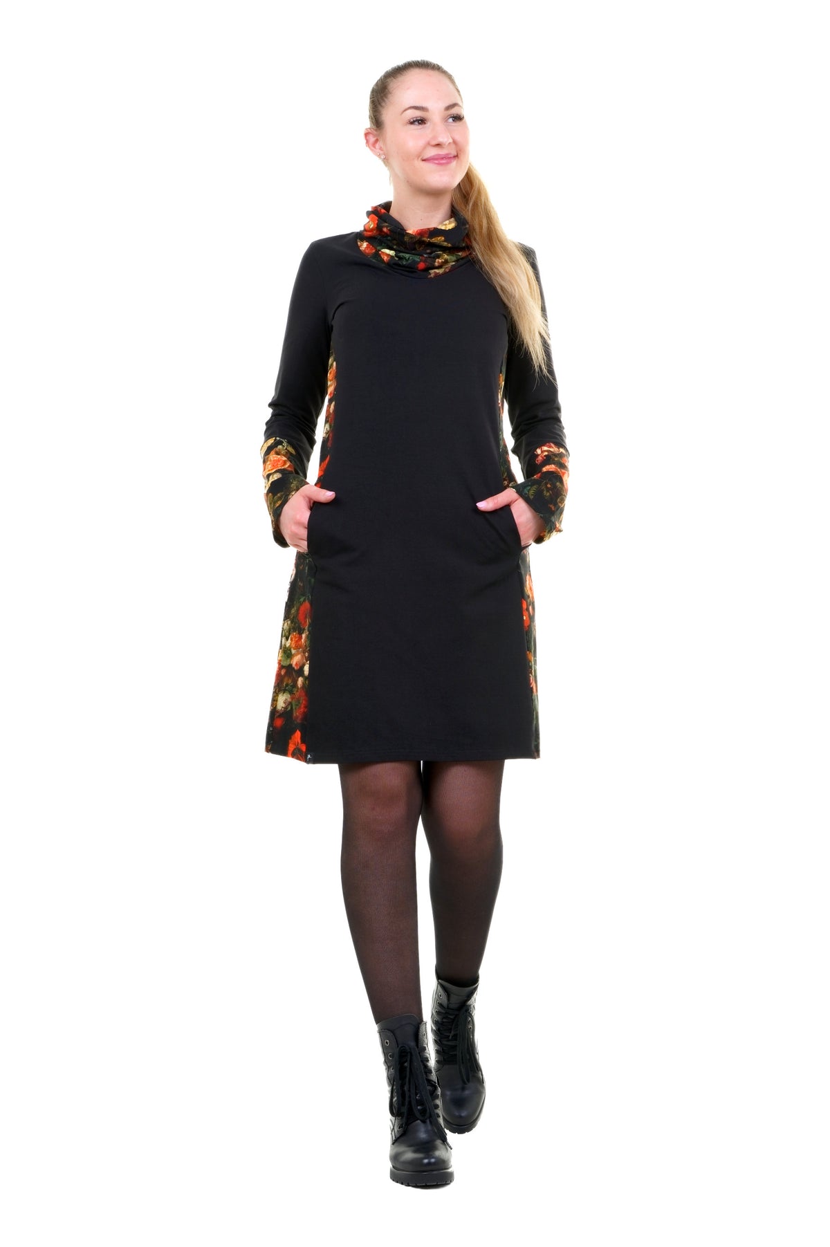 SALE Größe XS Herbstkönigin Kleid schwarz Mystic Rose