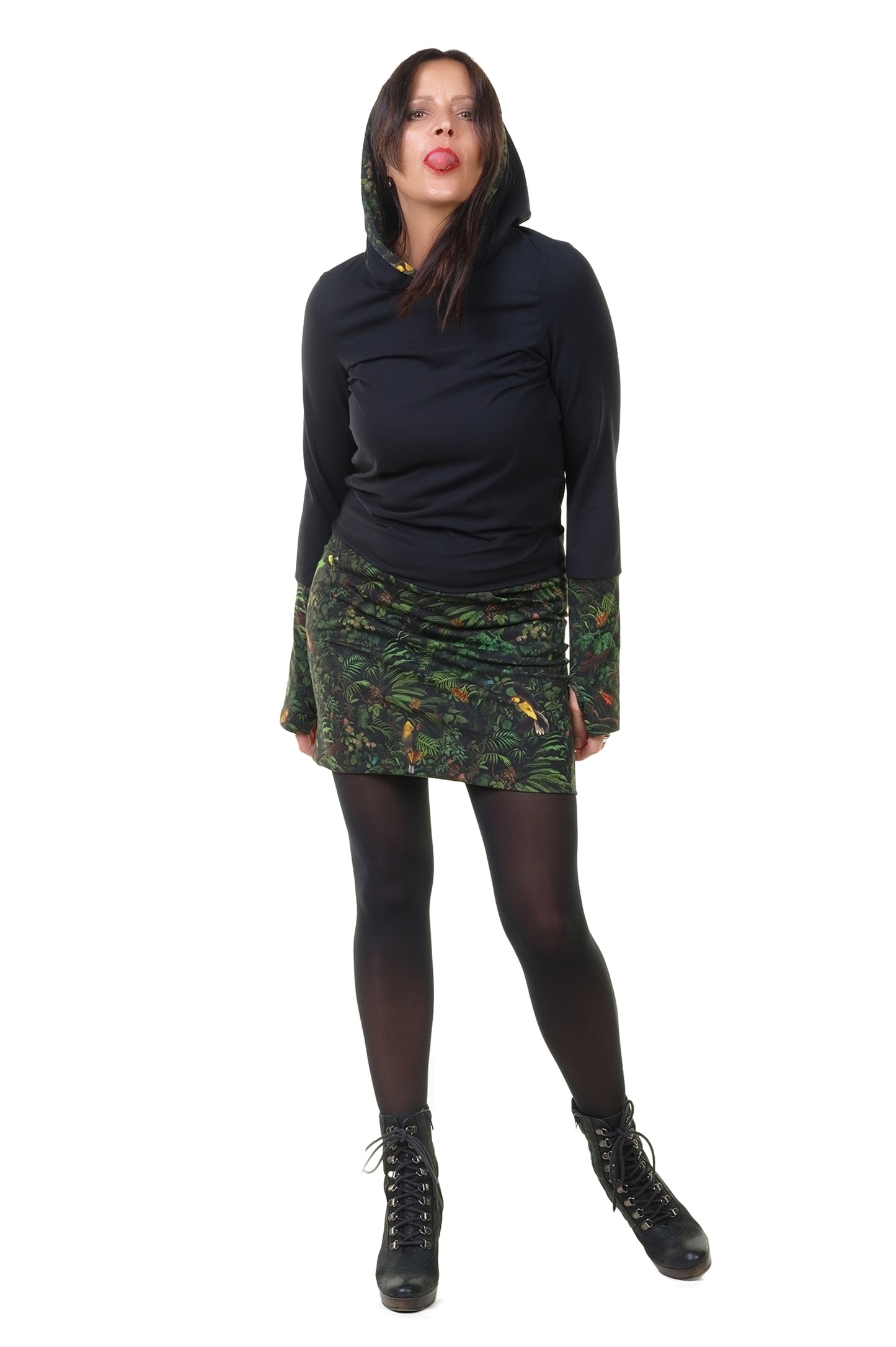SALE Size XS Hoodiekeid winter magic black jungle