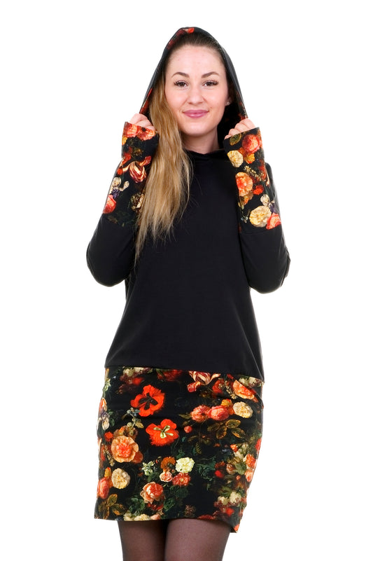 Hoodiekeid Winterzauber schwarz mystic rose
