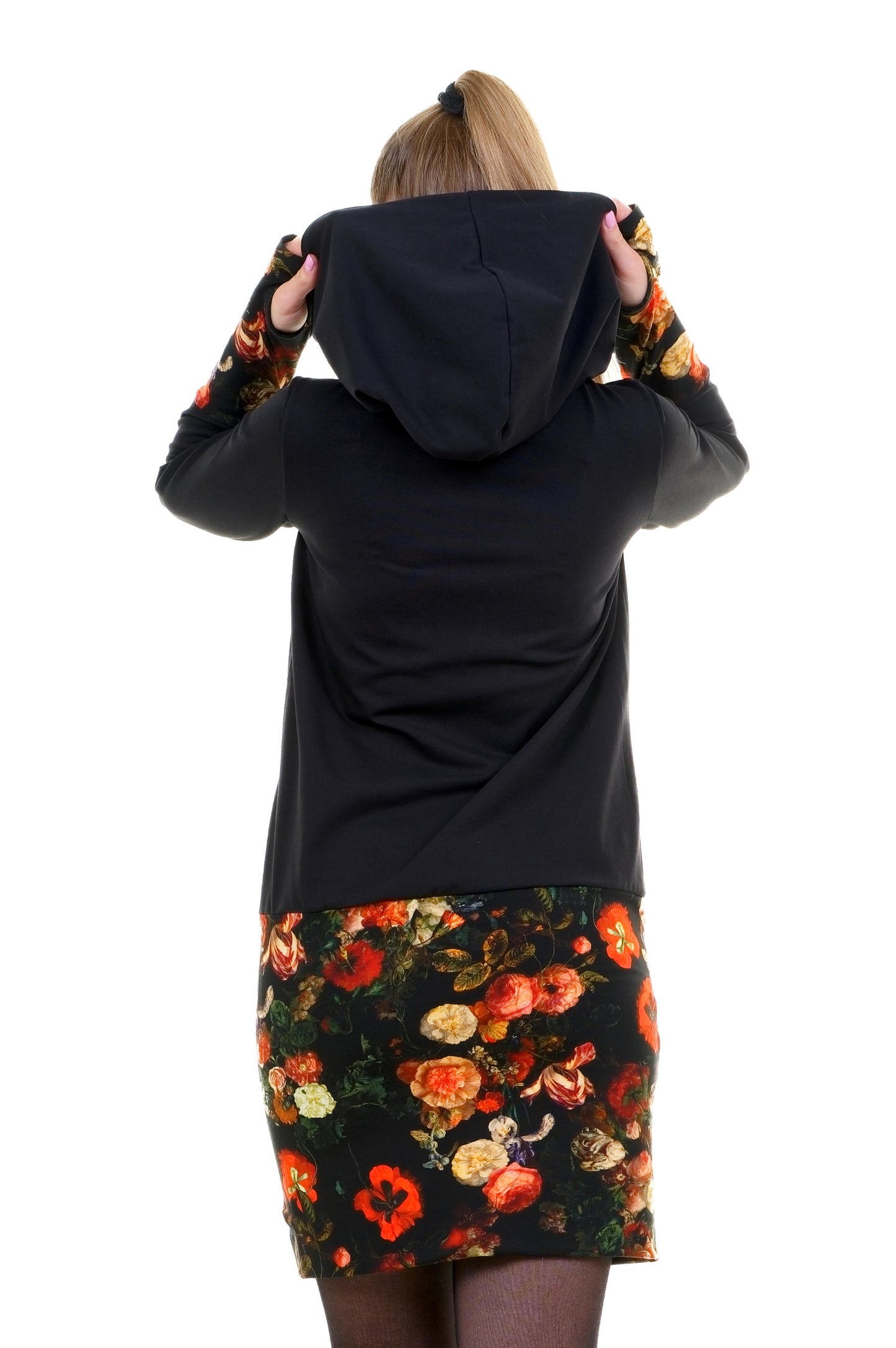 Hoodiekeid Winterzauber schwarz mystic rose