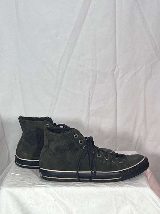 2. Hand Größe 42 Convers Chuck Taylor All Star Winter Chucks Leder Beluga Grau schwarz