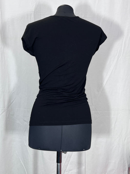 2. Hand Größe S schwarze Bluse mit V Ausschnitt