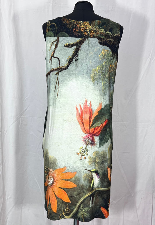 2. Hand Größe S grünes Kleid mit Muster