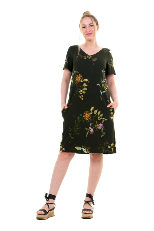 SALE Größe S Jersey Kleid Relaxed Blattgeflüster