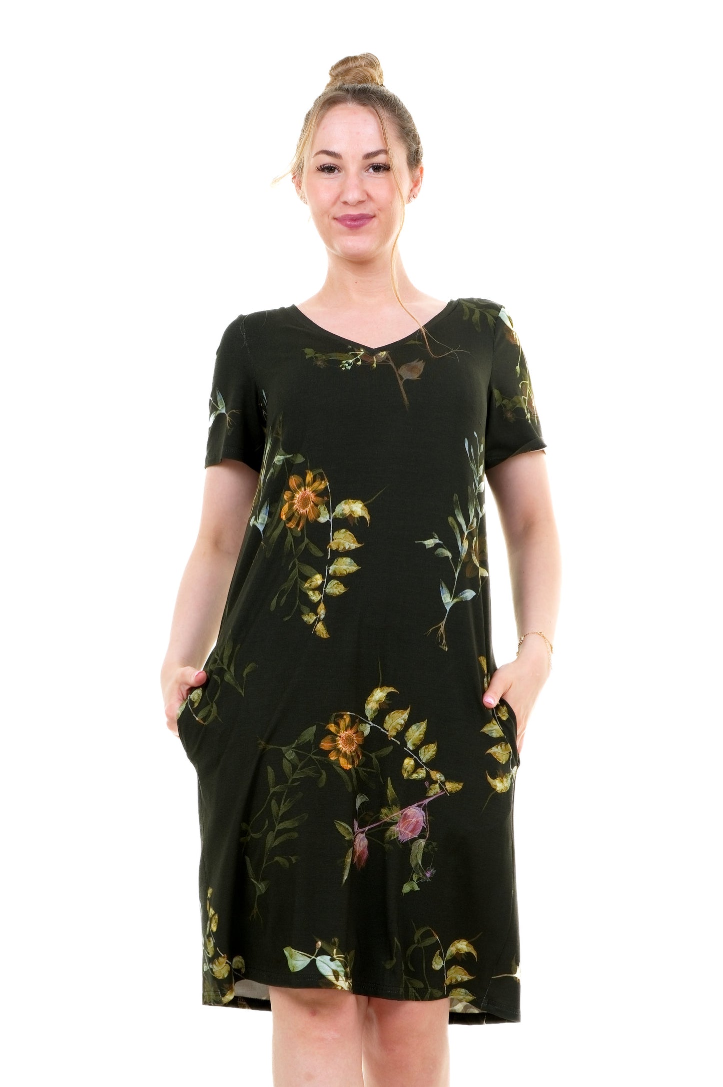 Jersey Dress Relaxed leaf whispers