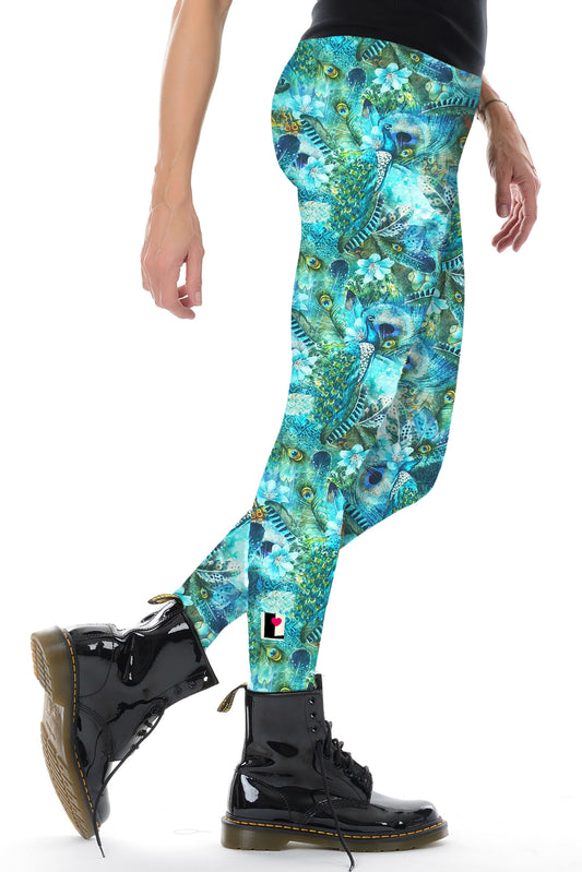 SALE Größe XXL Leggins Love pfau in blau