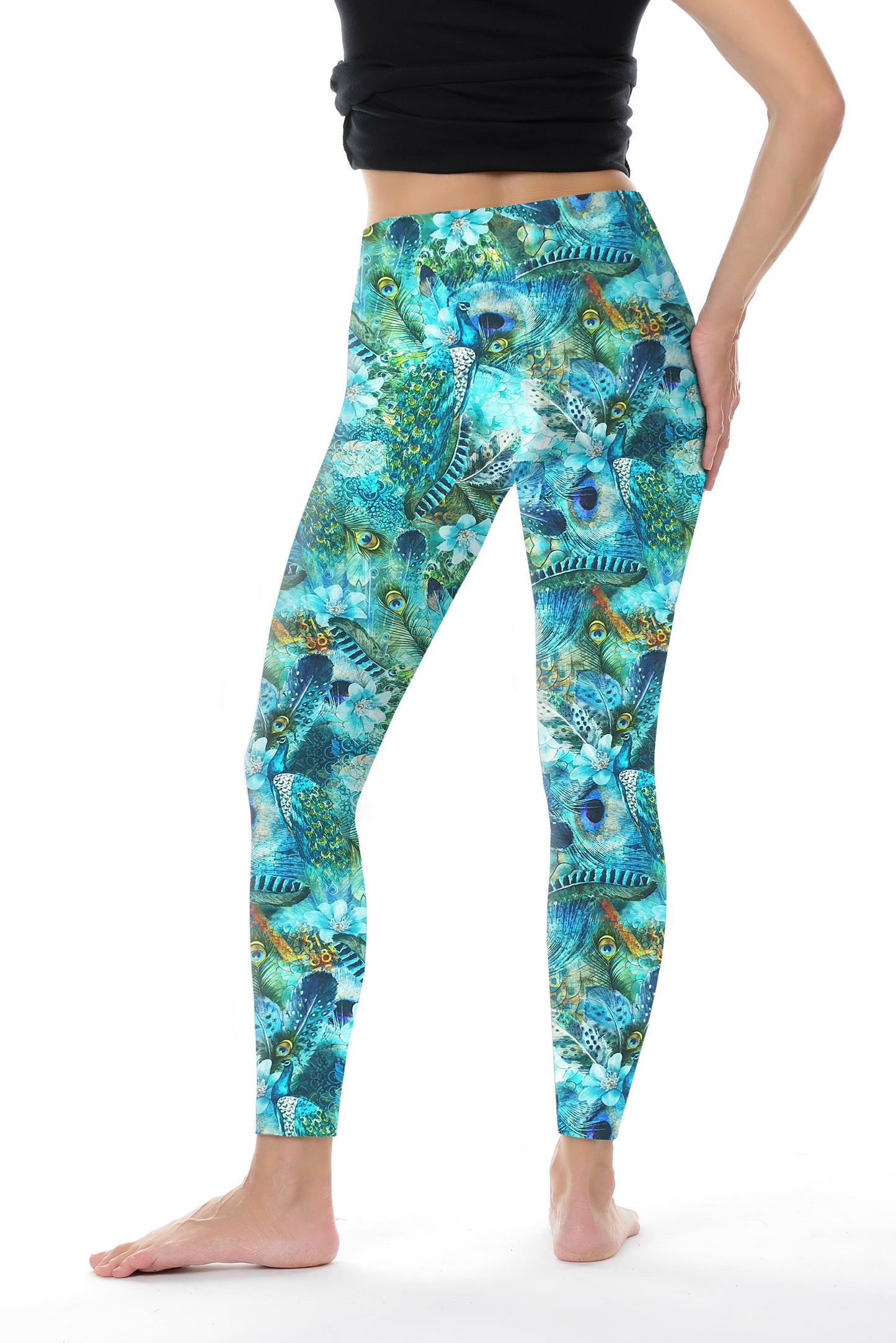 SALE Größe XXL Leggins Love pfau in blau