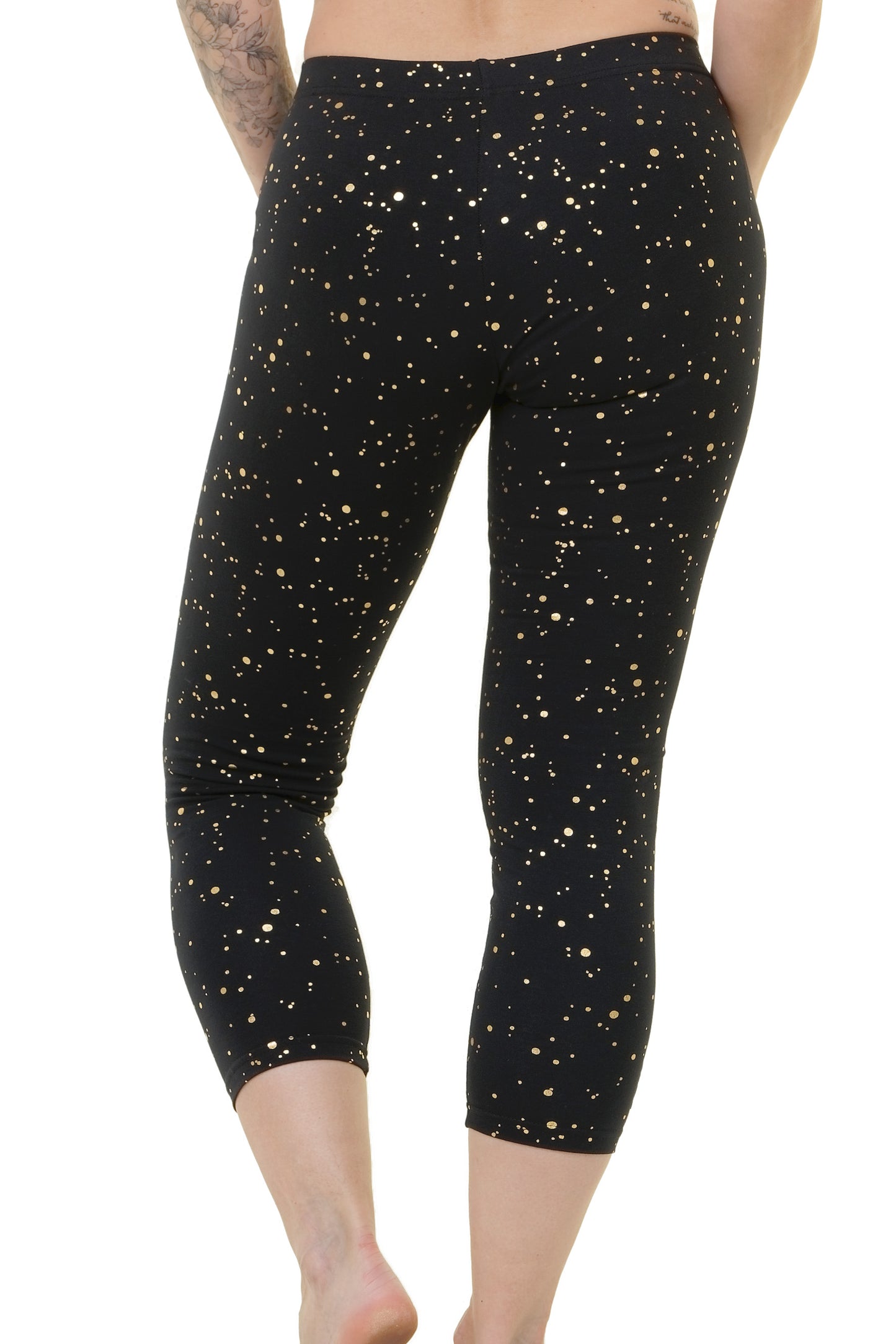Legging capri pluie dorée