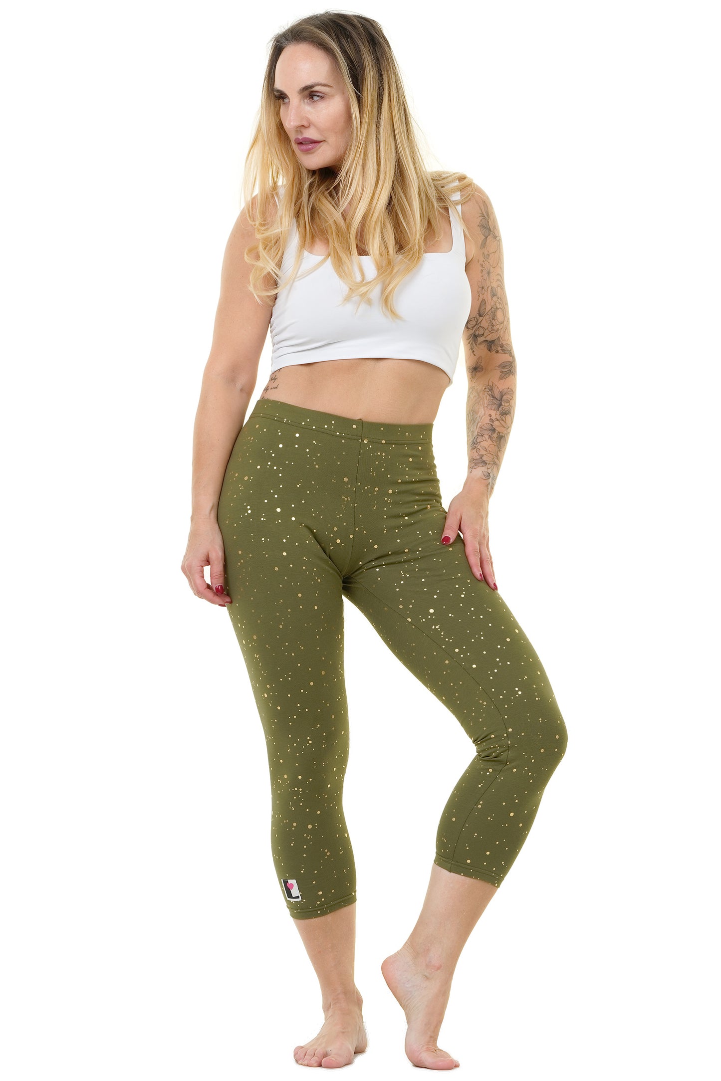 Capri Leggings Goldregen grün von LegginsLove