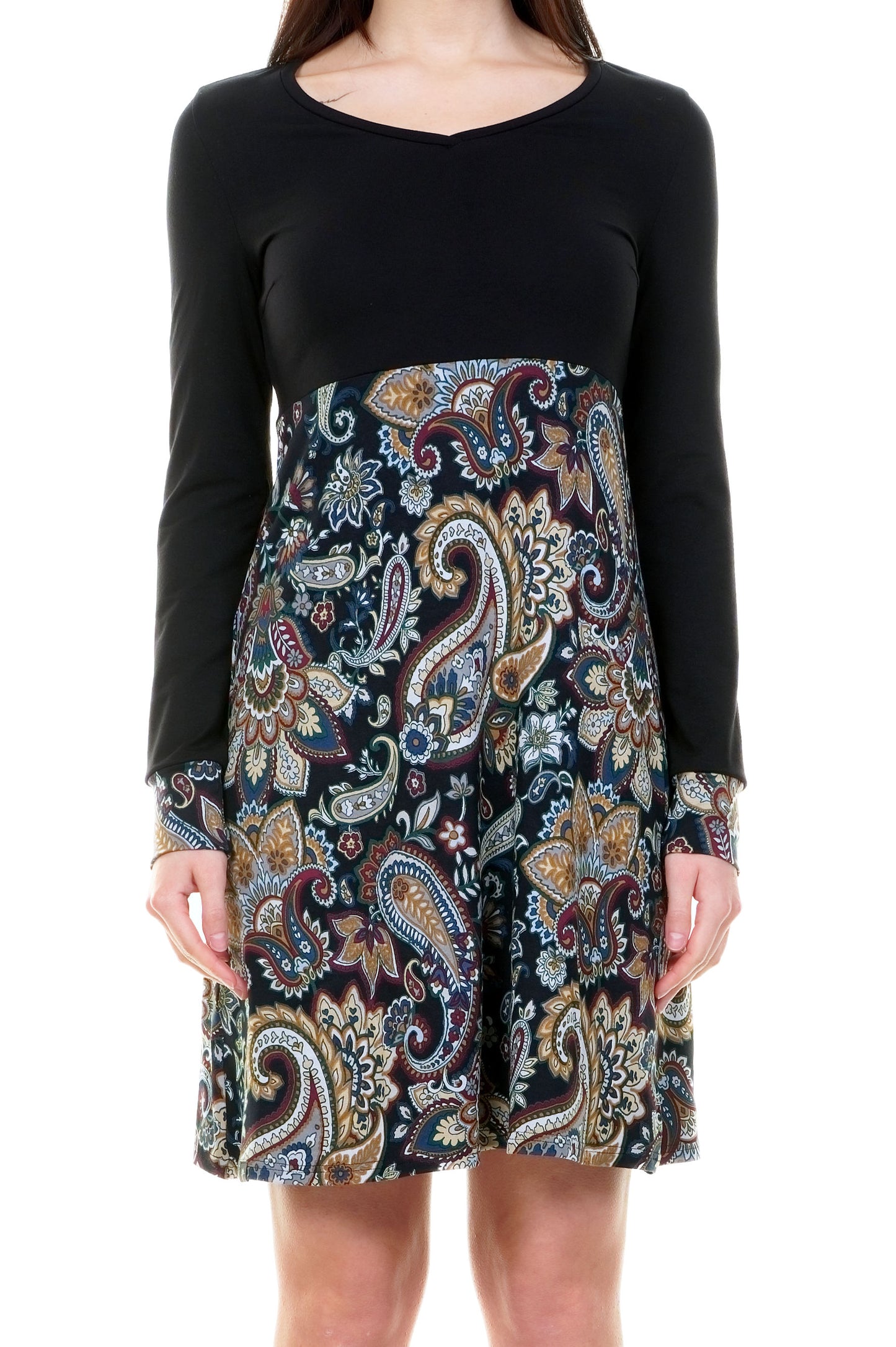 SALE Größe 4XL Lilly Kleid lang schwarz paisley