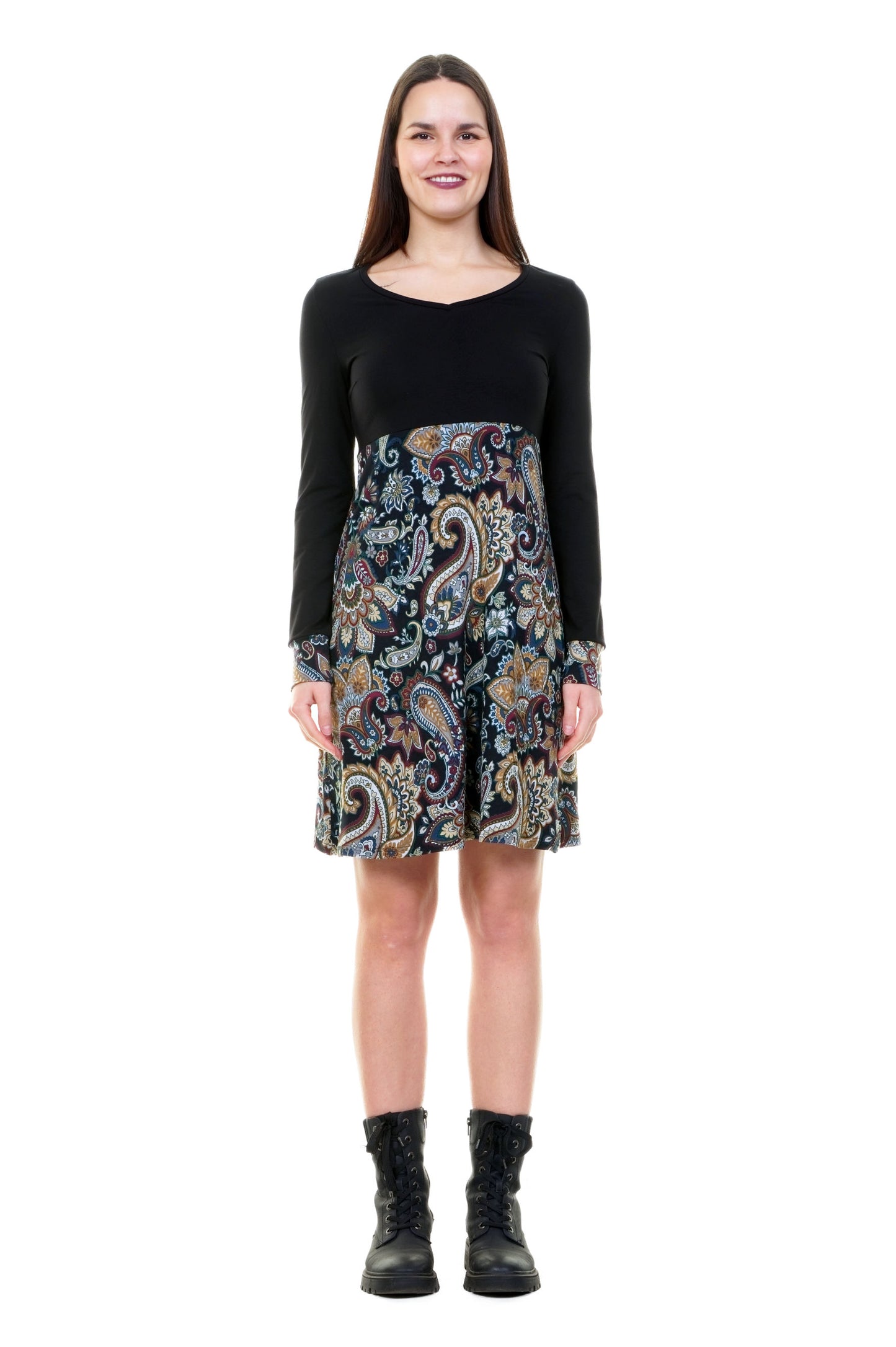 SALE Größe 4XL Lilly Kleid lang schwarz paisley
