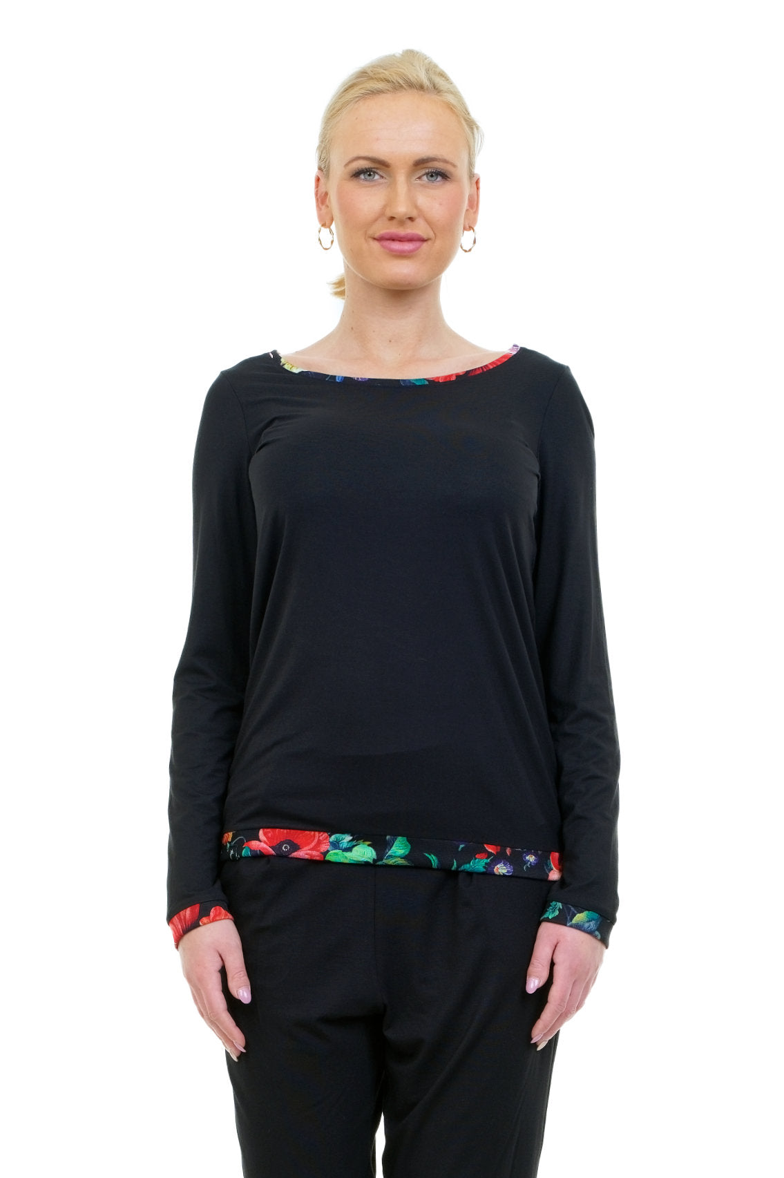 Longsleeve Leger schwarz mystic rose
