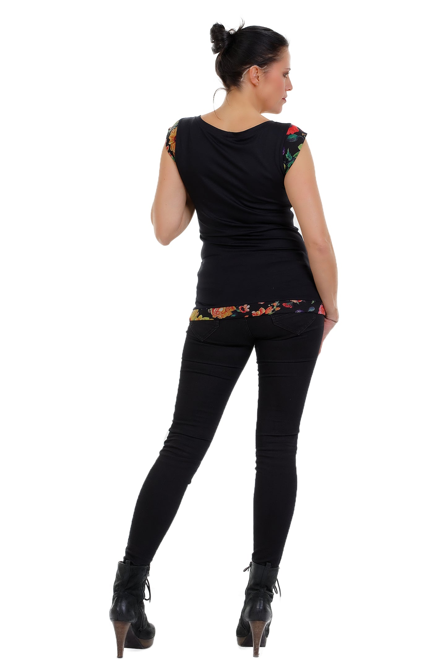 Magic Flower Tee Schwarz Mystic Rose