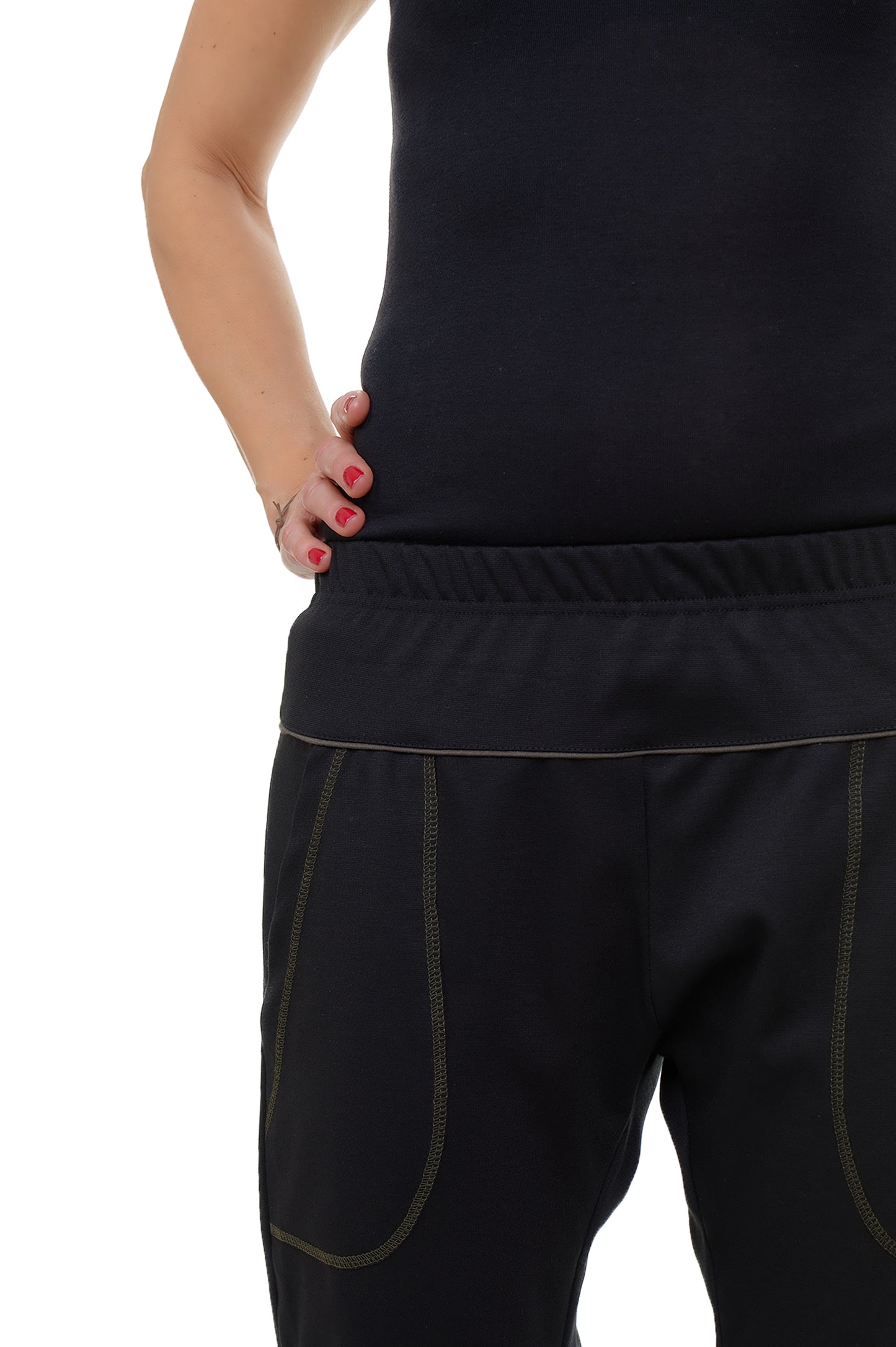 Maxi Baggy Hose schwarz oliv -