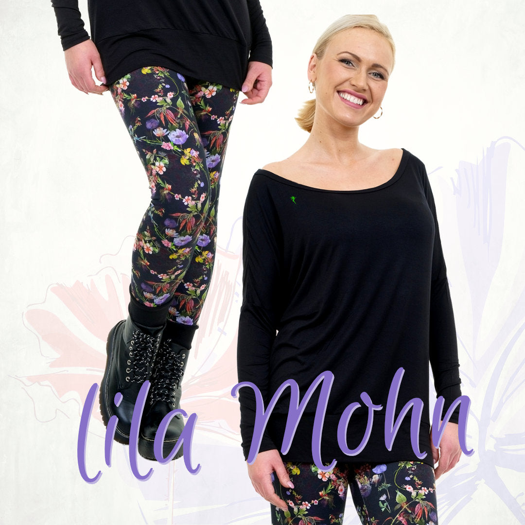 Lila Mohn Leggings & Longdress Kombi Angebot