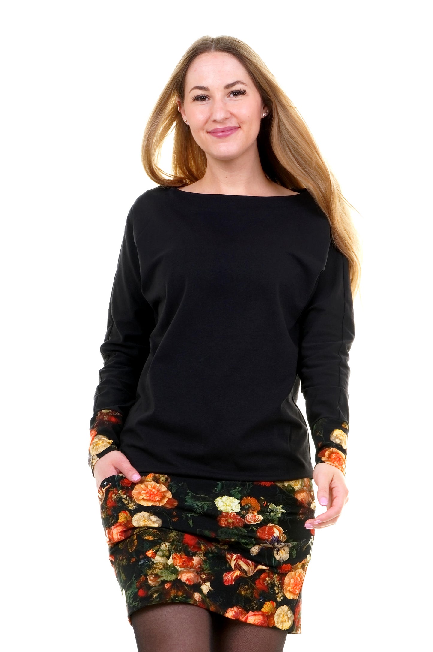 Robe pull robe noir foncé coloré