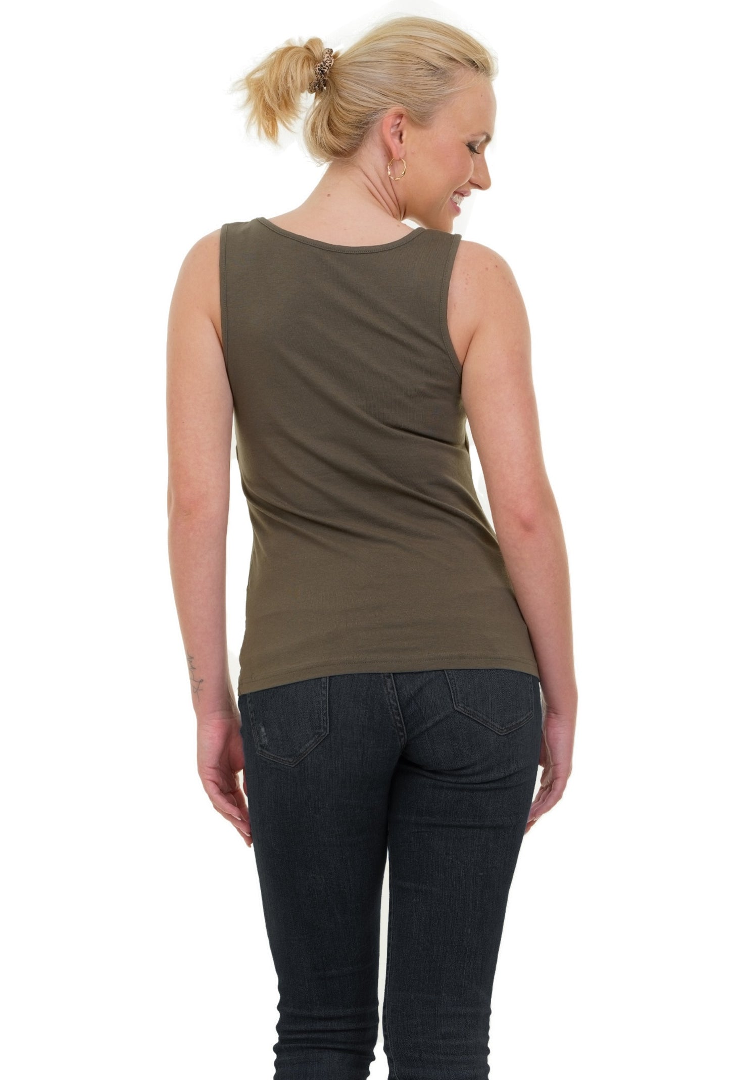 Tank Top oliv Blattzauber