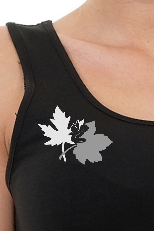 Tank Top Schwarz Blattzauber Grau