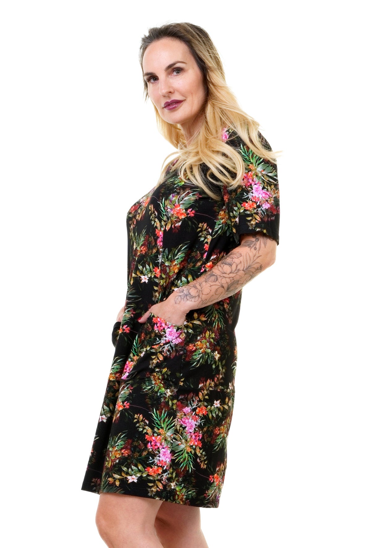 Wolkenkleid Prachtgarten – Legeres Jersey Kleid mit Taschen