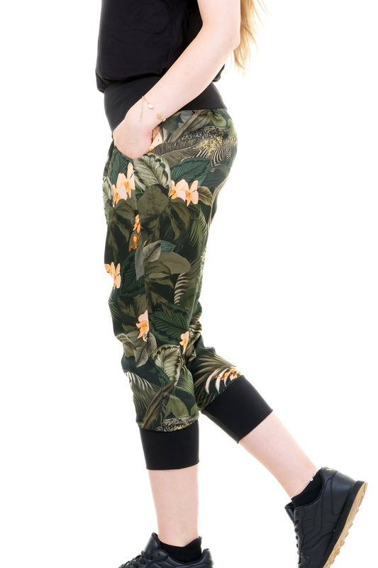 Yoga Hose Blusenstoff Jungle