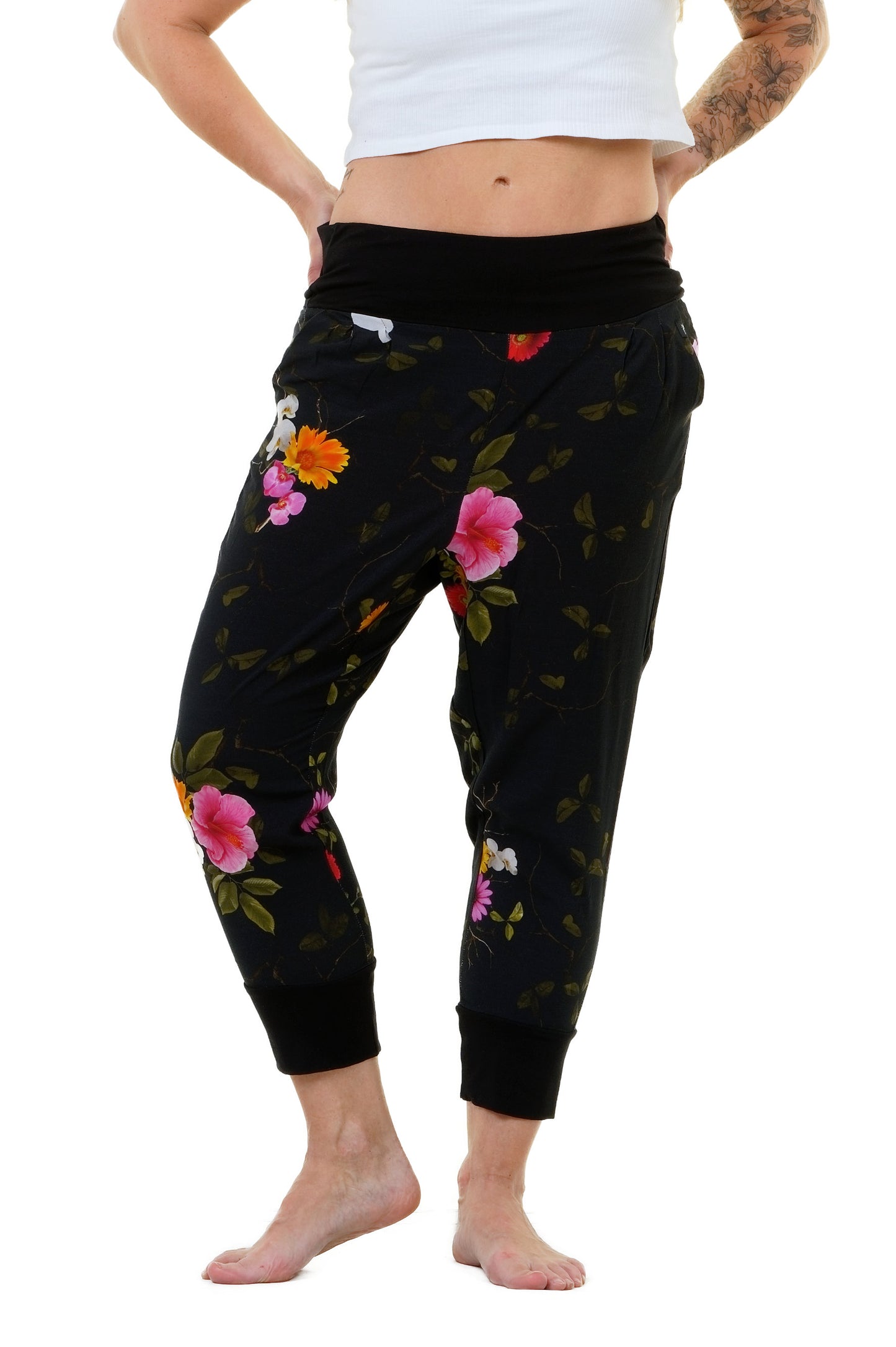 Yoga Hose Blusenstoff Sunflowers