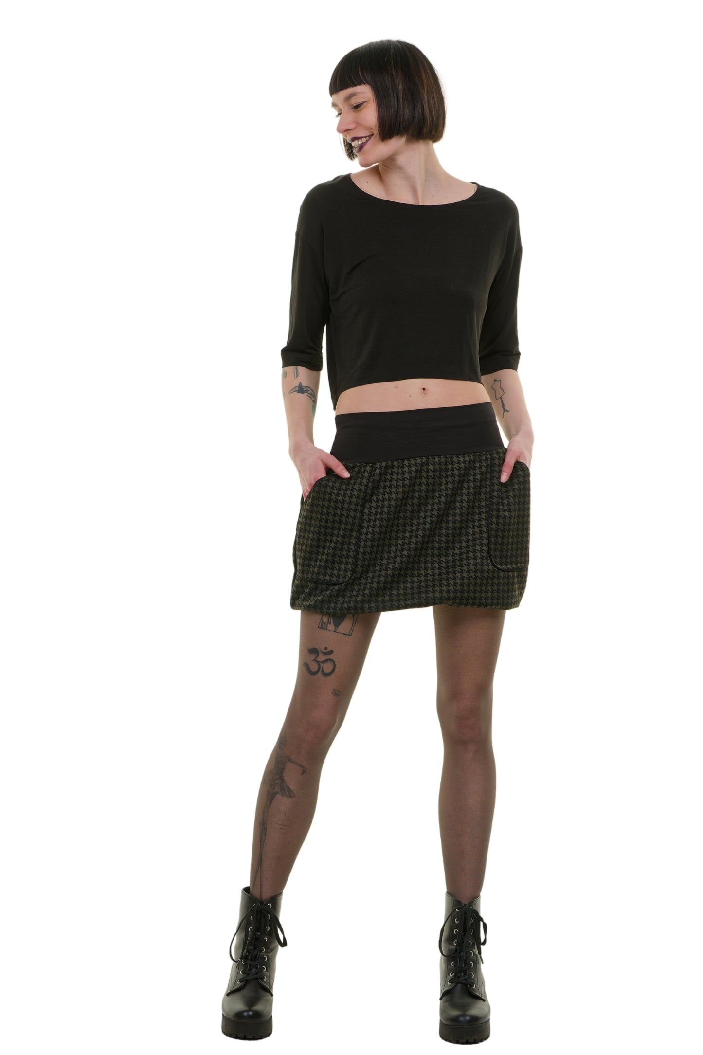 Balloon skirt green retro