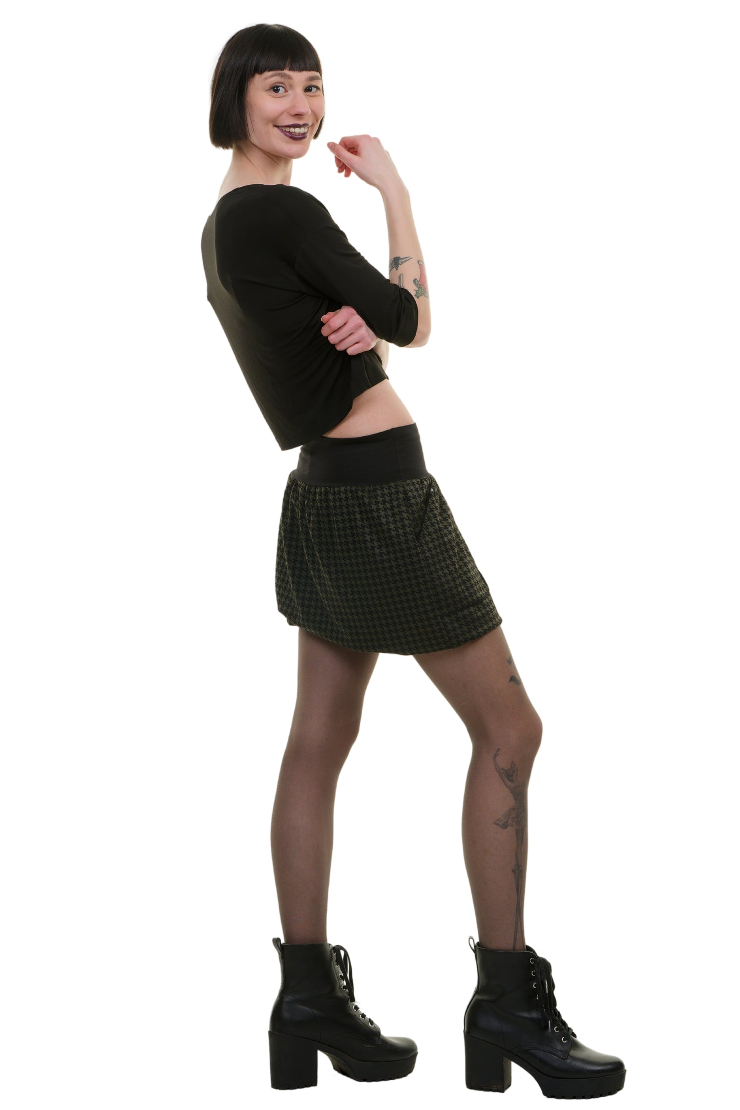 Balloon skirt green retro