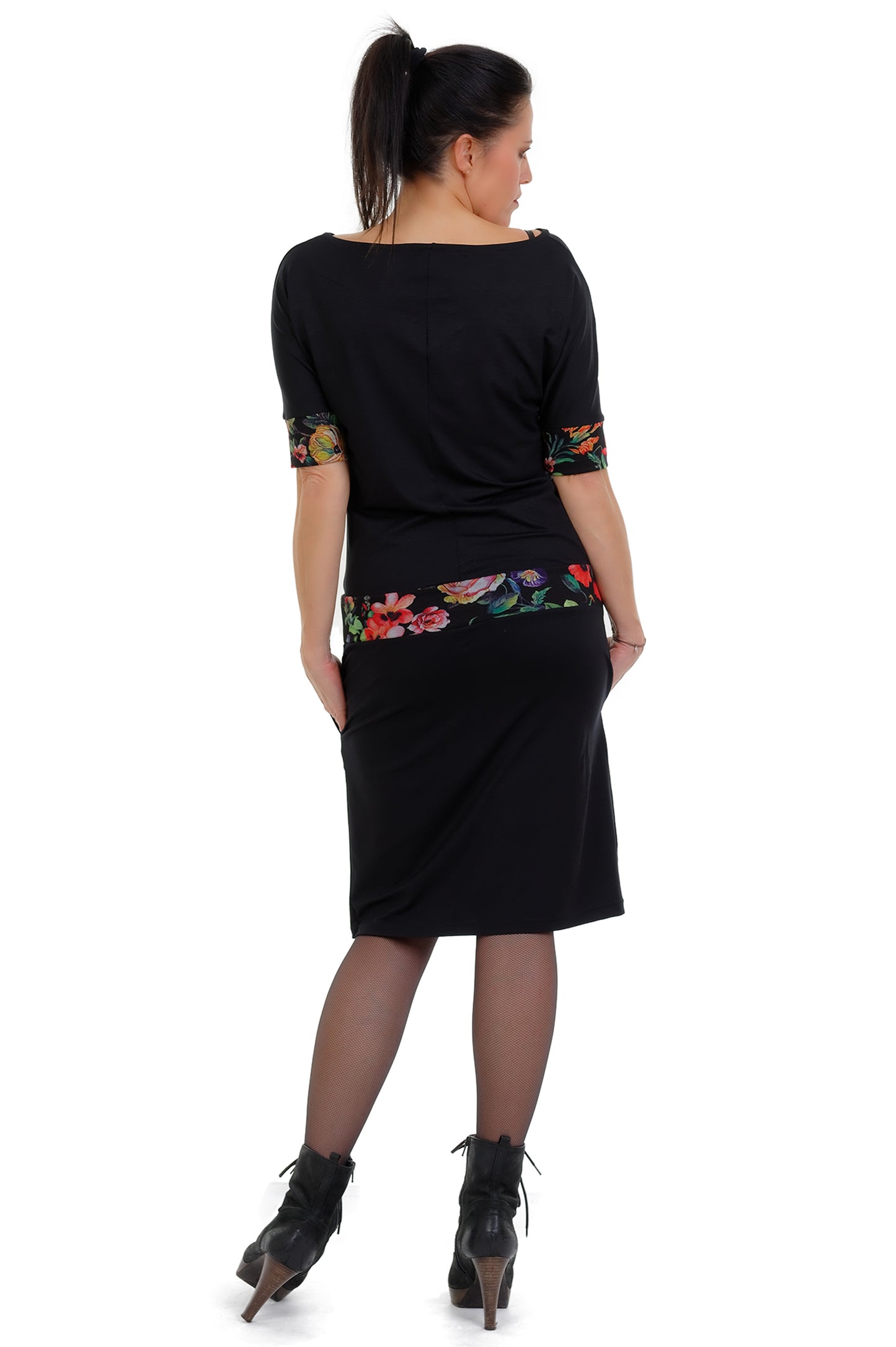Fledermaus Kleid schwarz mystic rose