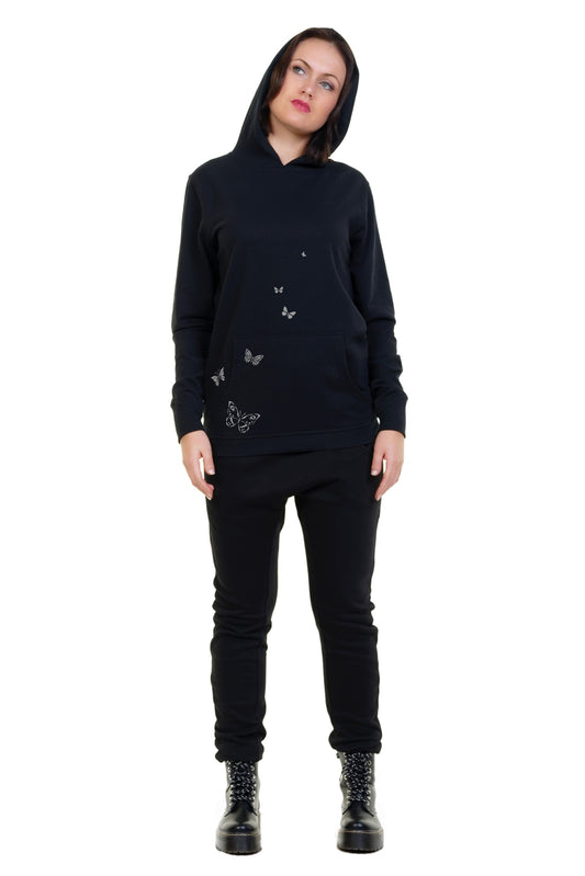 Hoodie summer black olive