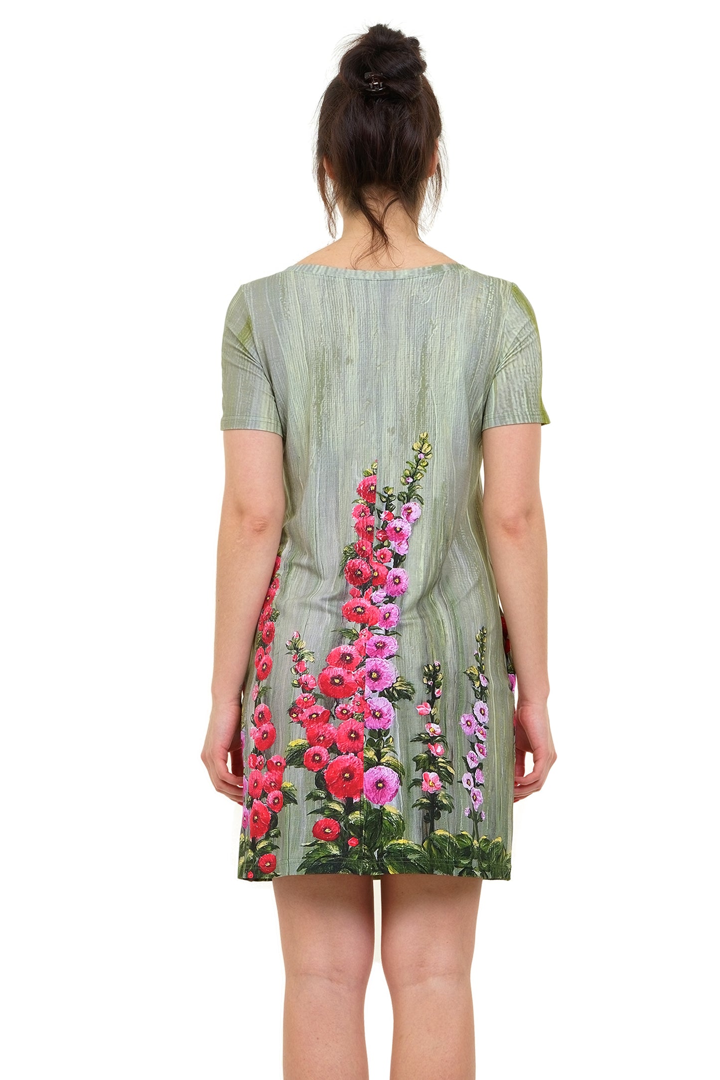 Jersey Dress Relaxed Hollyhocks