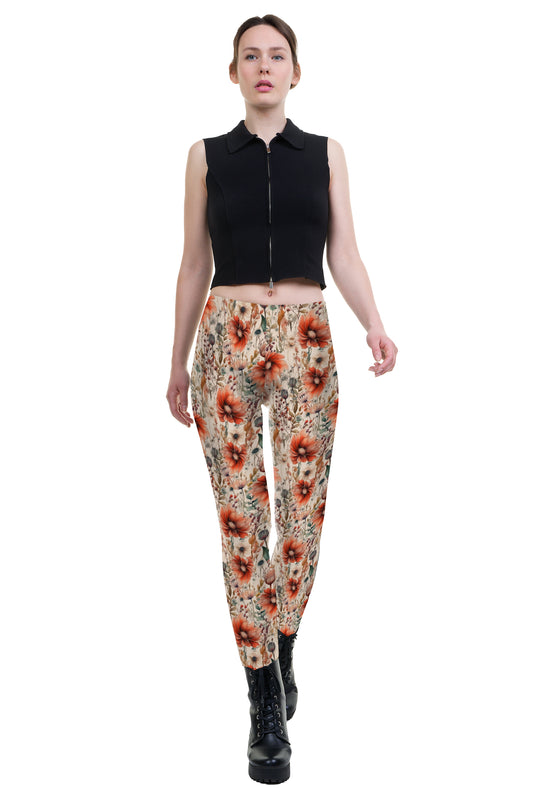 SALE Größe 4XL Leggings Mohnblume
