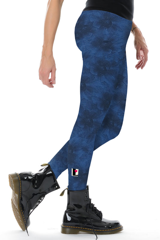 SALE Size XS Leggings Love grunge BLUE