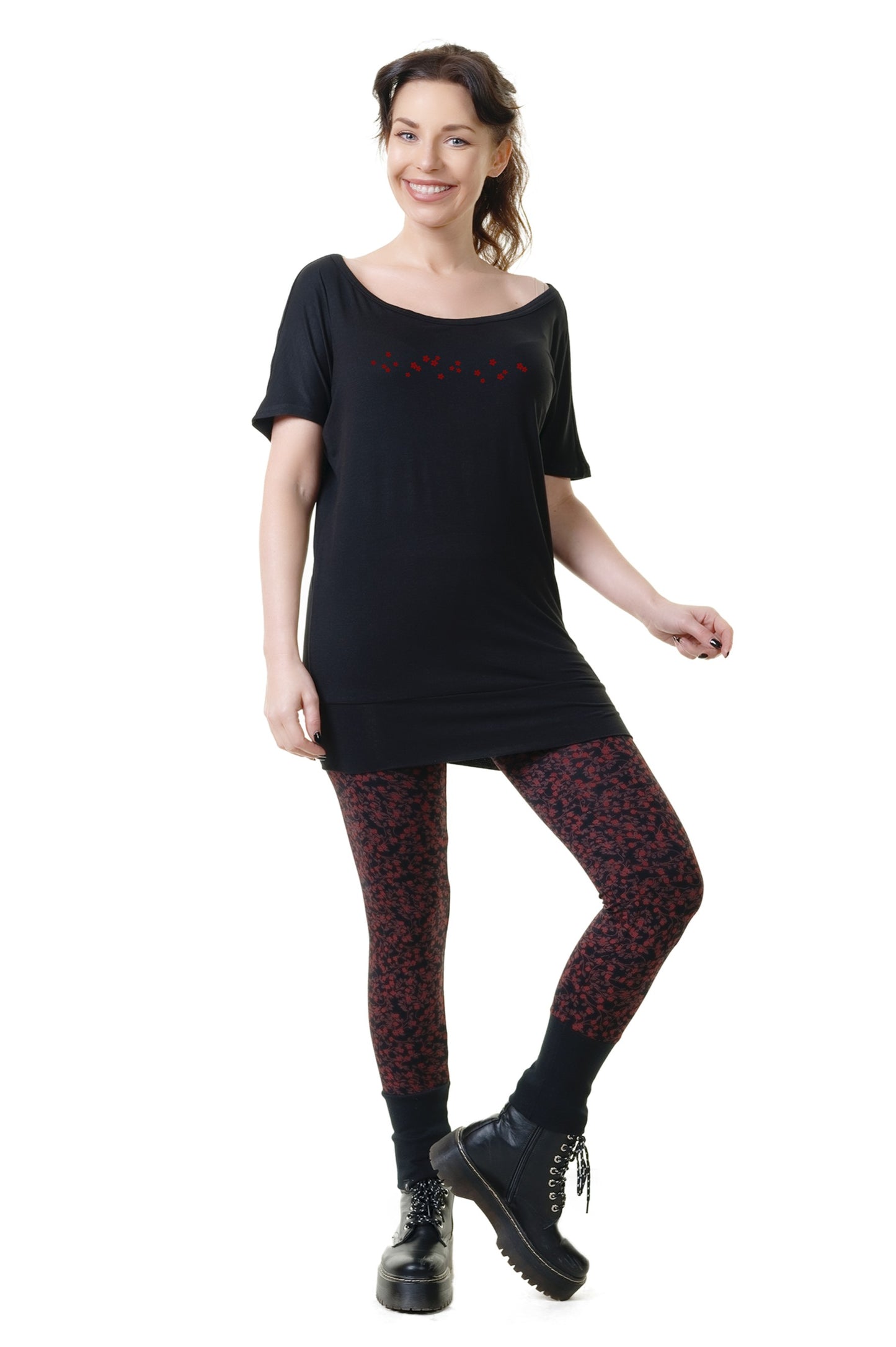 Red Flower Leggins & Shortdress Kombi Angebot