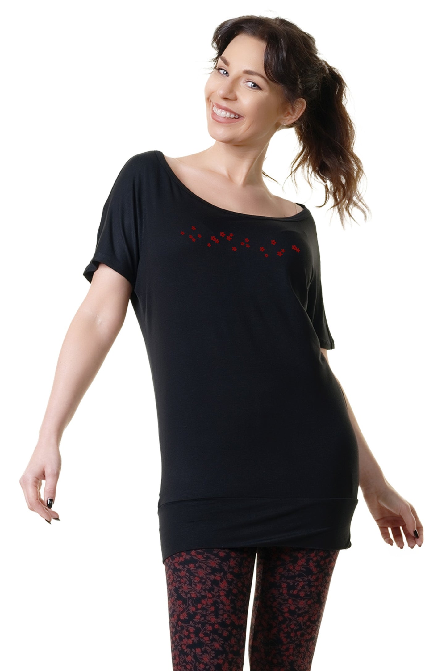 Red Flower Leggins & Shortdress Kombi Angebot