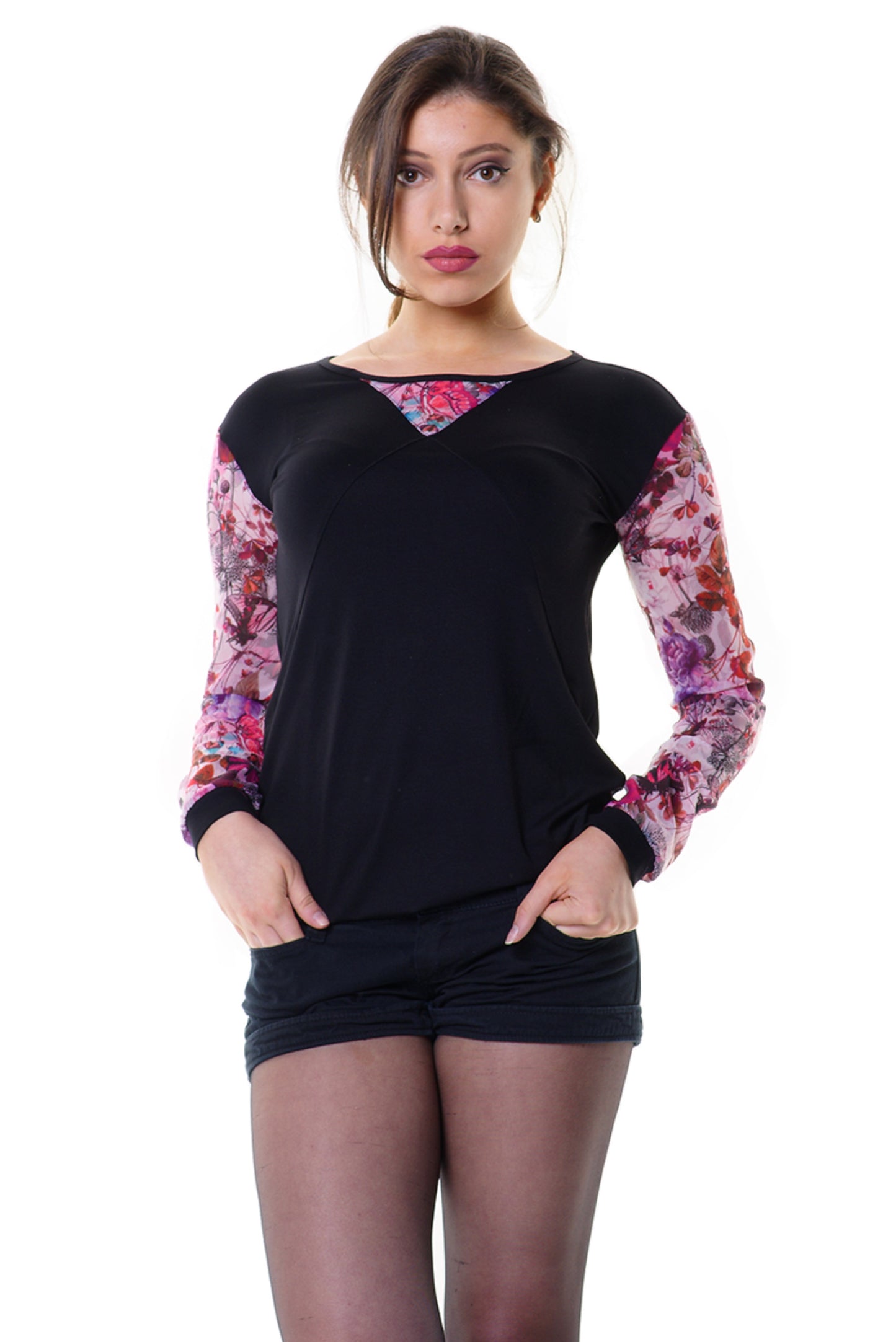 Longsleeve blouse magic butterfly pink