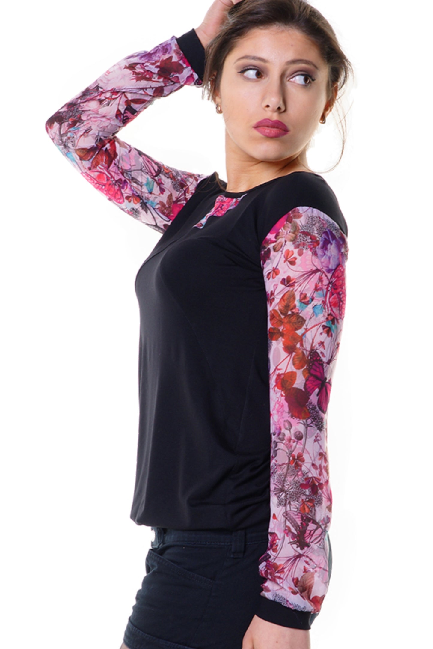 Longsleeve Blusenzauber Schmetterling pink