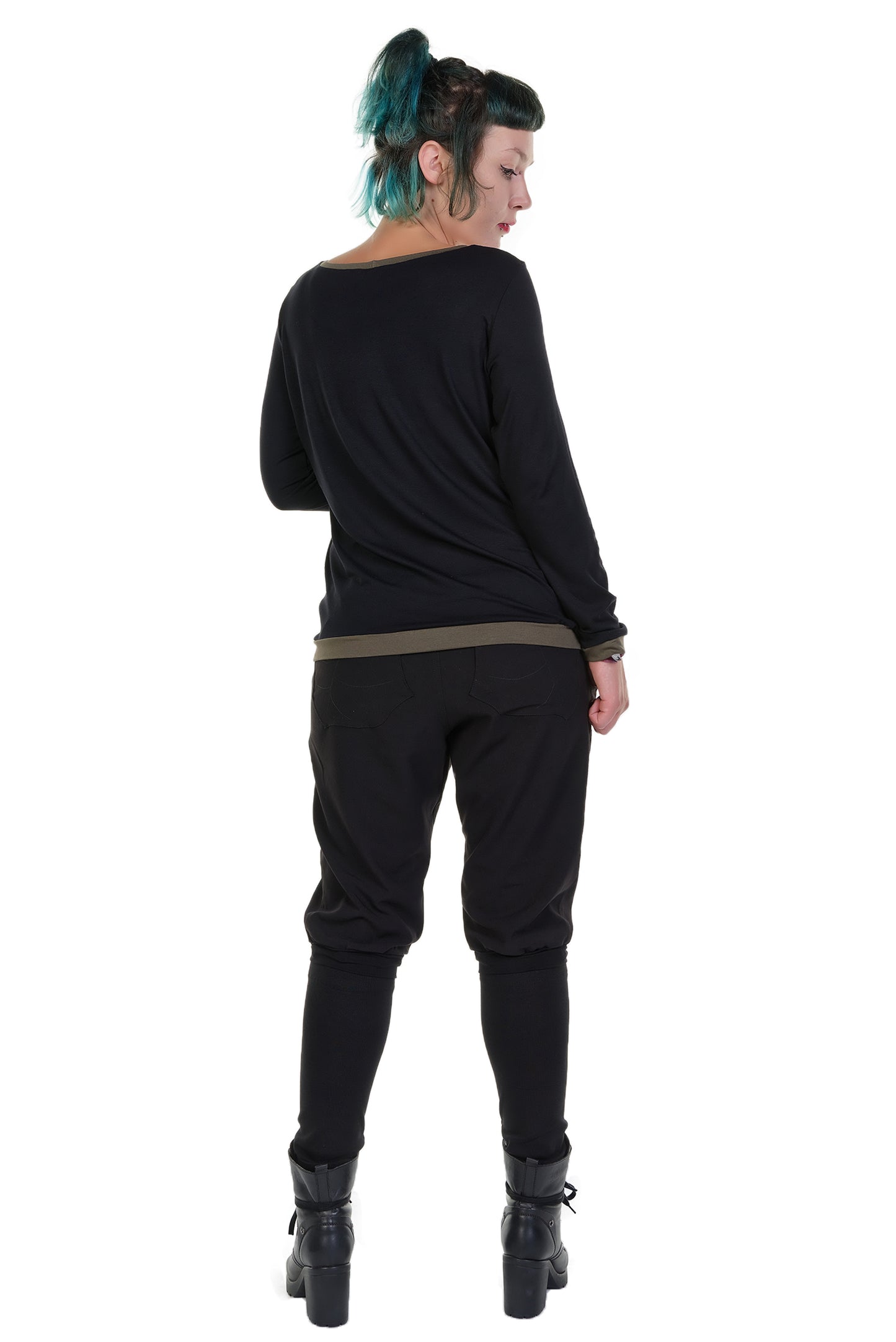 Longsleeve Leger schwarz oliv