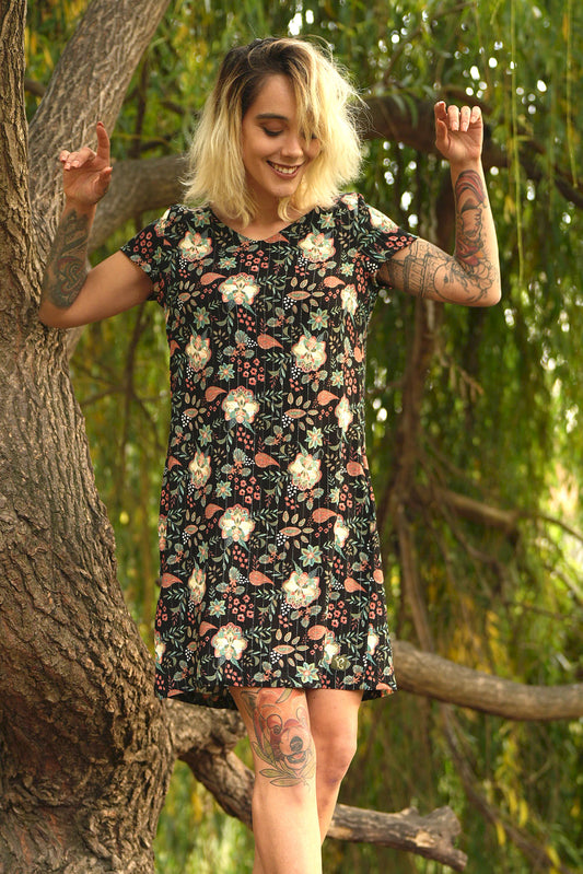 SALE Webkleid Sommertraum Golden Flower -