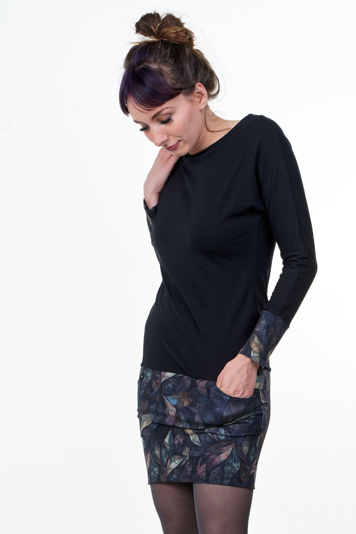 Pulloverkleid schwarz Black Diamond von 3Elfen